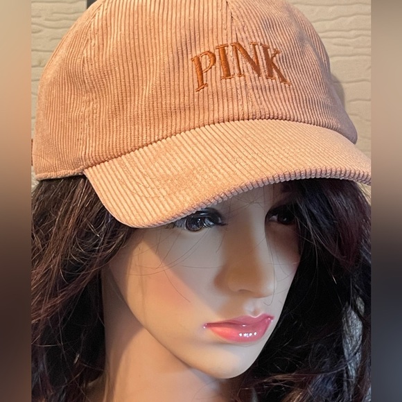 PINK VICTORIA SECRET Corduroy Baseball Hat In Golden - Picture 3 of 8